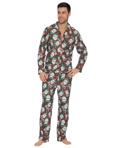 Christmas Story Pajamas Men's Ralphie Coat Front Lounge Sleep Set