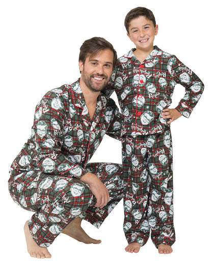 Christmas Story Pajamas Men's Ralphie Coat Front Lounge Sleep Set