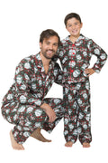 A Christmas Story Boys Ralphie Glasses Santa Christmas Holiday Flannel Plaid Button Pajama Set