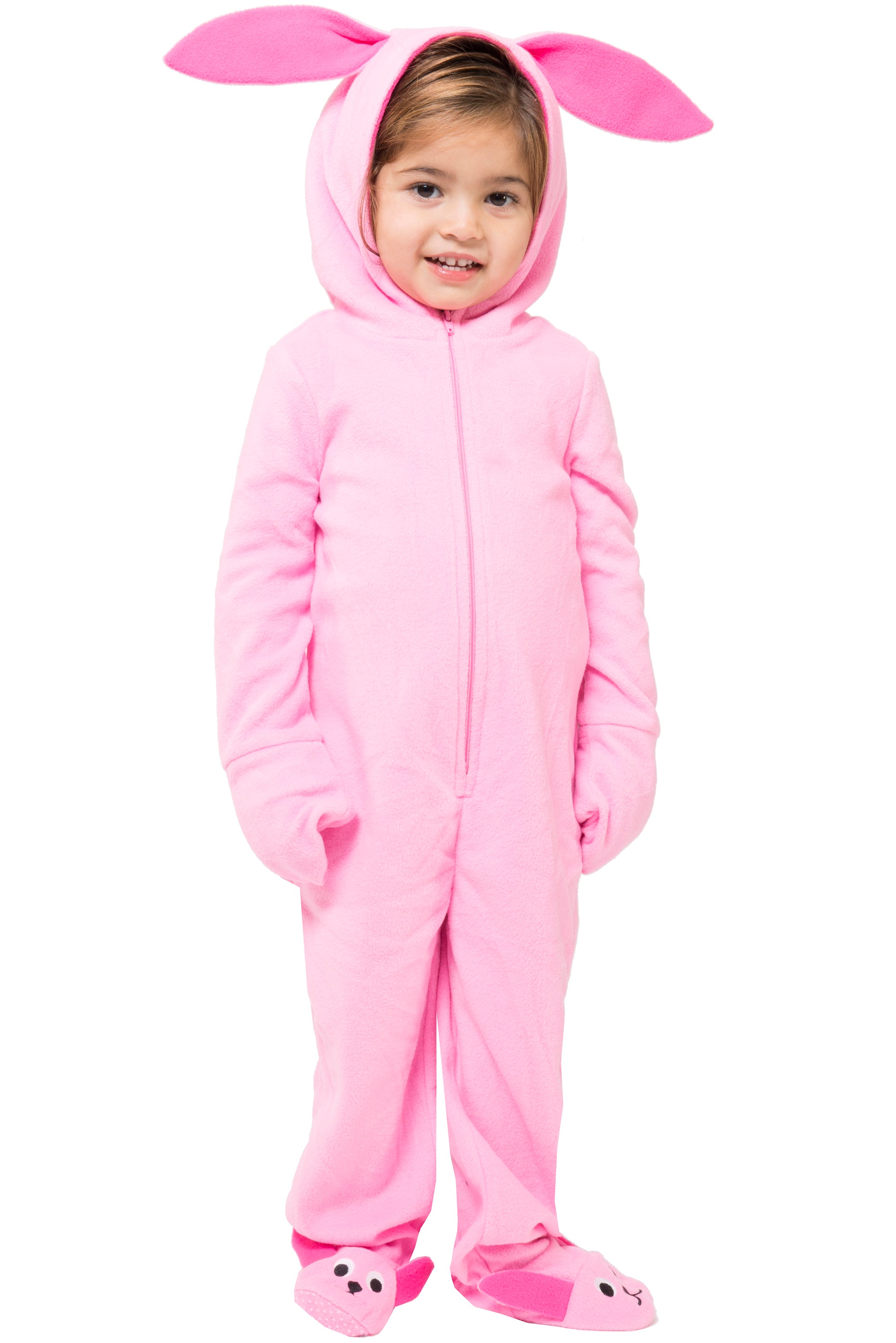 A Christmas Story Kid's Ralphie Deranged Pink Bunny Suit Hooded Costume Union Suit Pajama