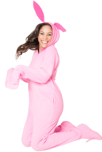 A Christmas Story Womens' One Piece Deranged Bunny Pajama Costume Union Suit Outfit Sleeper