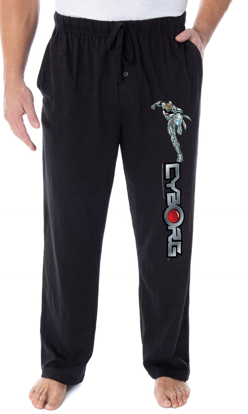 DC Comics Men's Cyborg Character And Logo Justice League Superhero Loungewear Sleep Pajama Pants