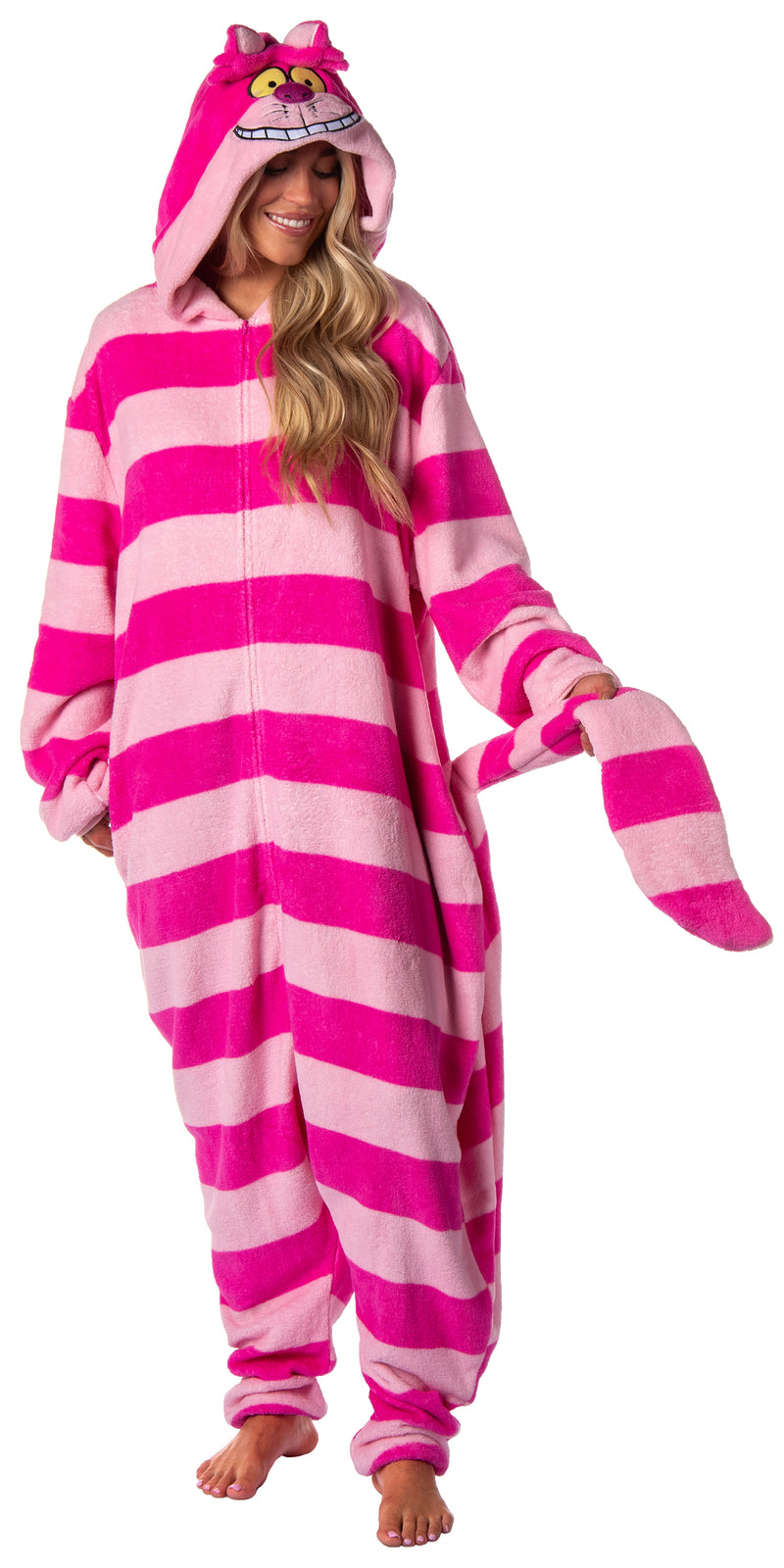 Alice in Wonderland Cheshire Cat Unisex Costume Union Suit One Piece Pajama Outfit