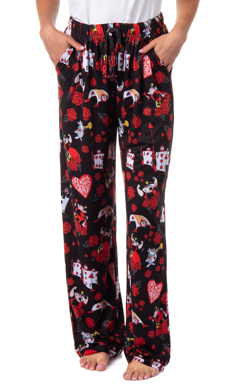 Disney Womens' Alice in Wonderland Queen Of Hearts Sleep Pajama Pants