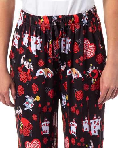 Disney Womens' Alice in Wonderland Queen Of Hearts Sleep Pajama Pants