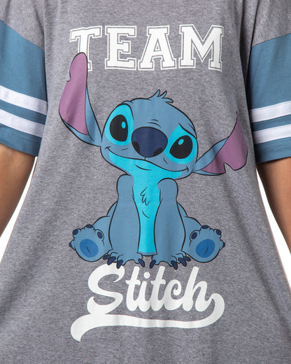 Disney Womens' Lilo & Stitch Team Stitch Shirt Pajama Dorm Sleep Shirt Nightgown For Adults