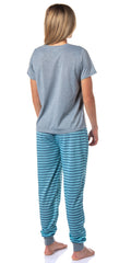 Disney Women's Lilo & Stitch Ohana Striped Jogger Sleep Pajama Set For Adults