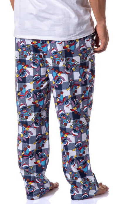 Disney Mens' Christmas Santa Lilo & Stitch Film Movie Sleep Pajama Pants