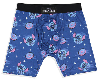 Disney Mens' Lilo and Stitch Donuts Tag-Free Boxers Underwear Boxer Briefs For Adults