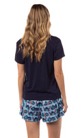 Disney Womens' Lilo & Stitch Wipeout Short Sleeve and Short Sleep Pajama Set