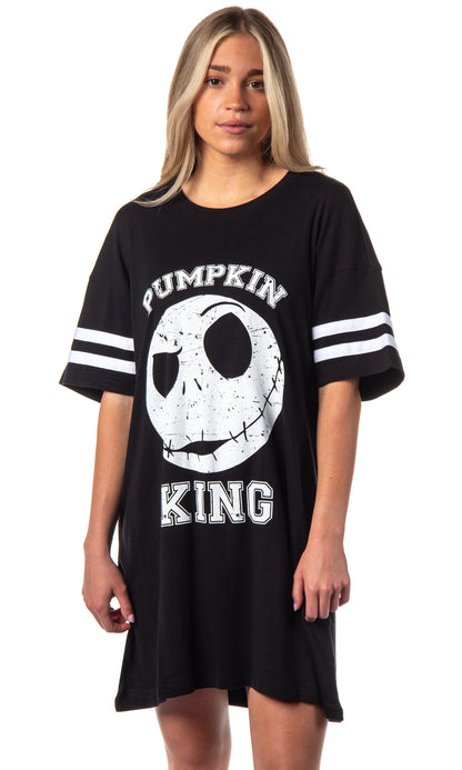 The Nightmare Before Christmas Women's Pumpkin King Jack Skellington Nightgown Sleep Shirt Pajama