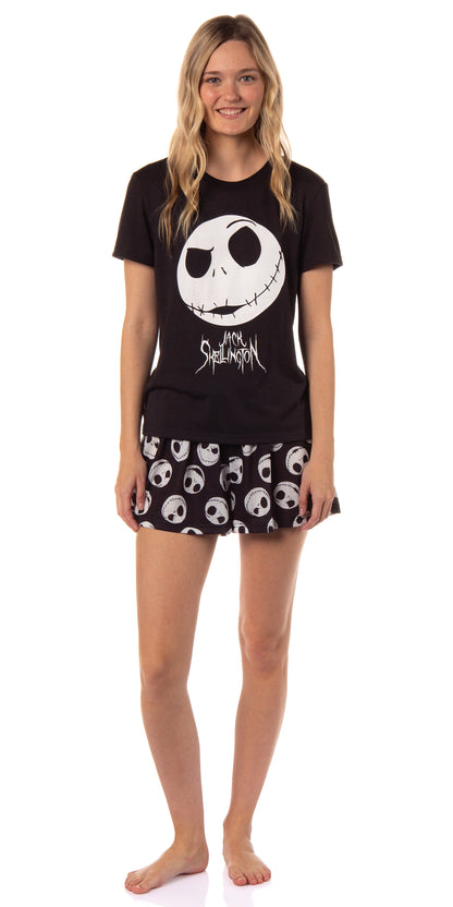 The Nightmare Before Christmas Women's Jack Skellington Crewneck and Shorts Sleep Pajama Set