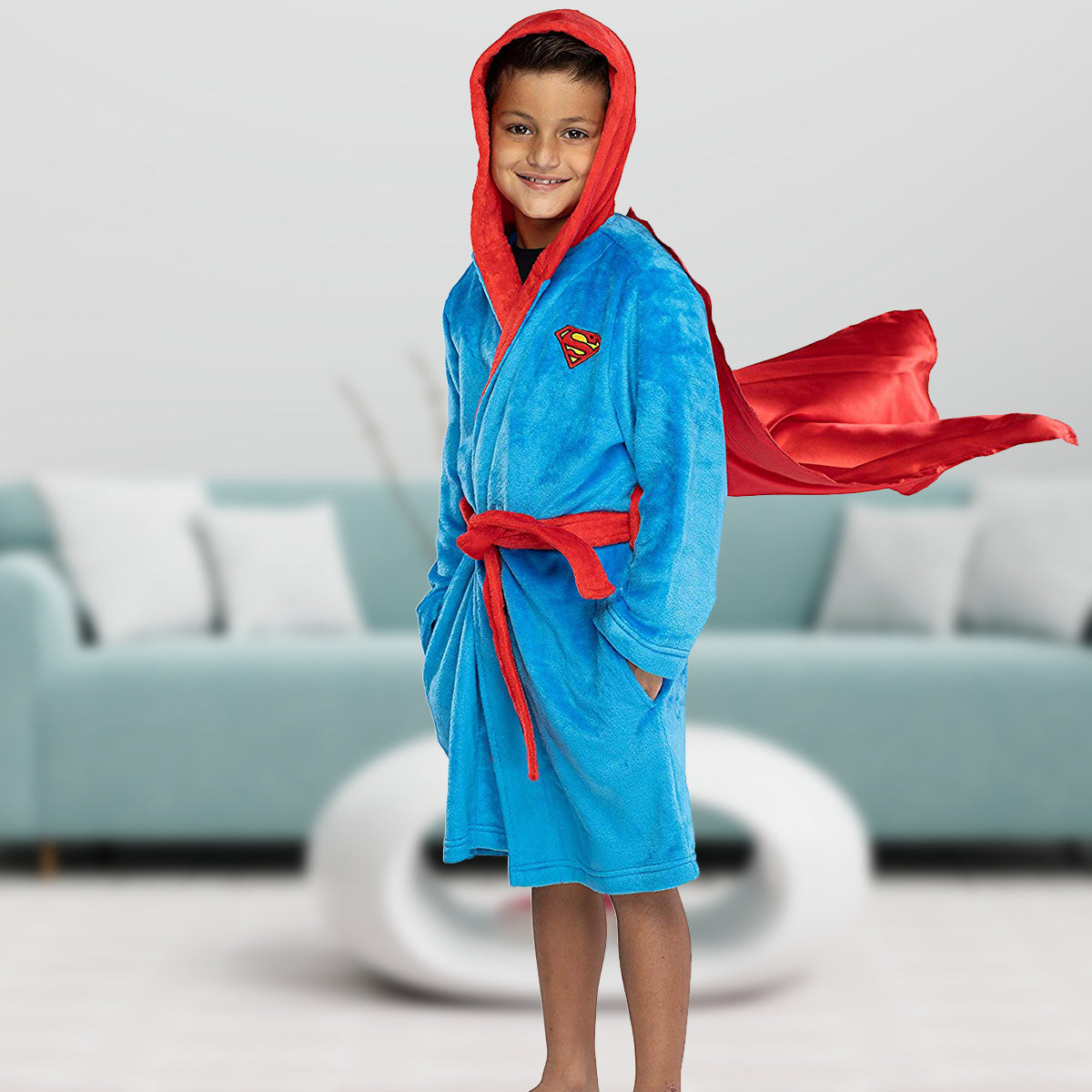 DC Comics Kids Superhero Plush Fleece Hooded Costume Robe