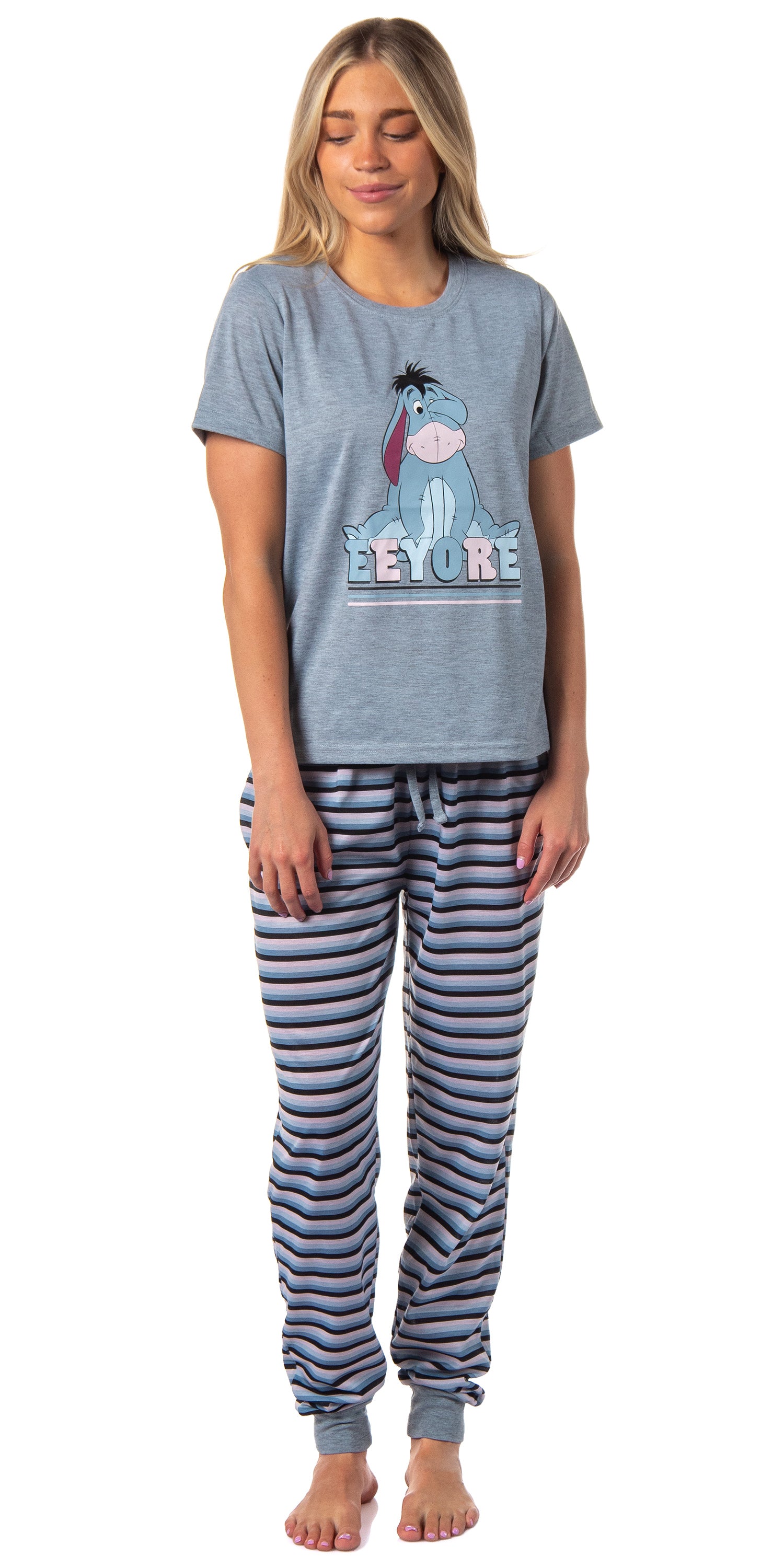 Disney Winnie-the-Pooh Women's Eeyore Character Jogger Sleep Pajama Set