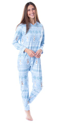 Disney Womens' Frozen Olaf Sweater Sleep Pajama Jumpsuit Union Suit