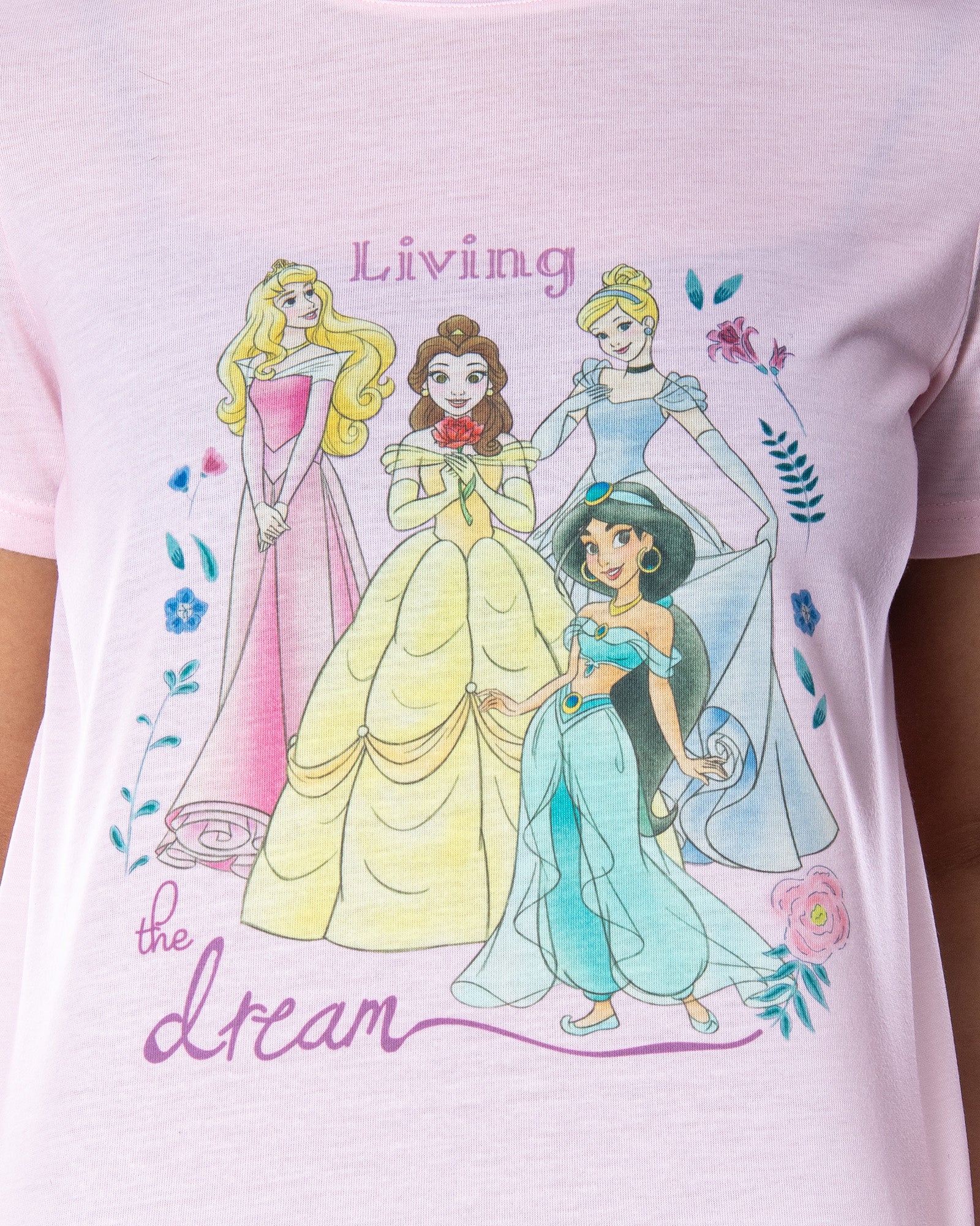 Disney Princess Women's Living The Dream Shirt and Shorts Loungewear Pajama Set