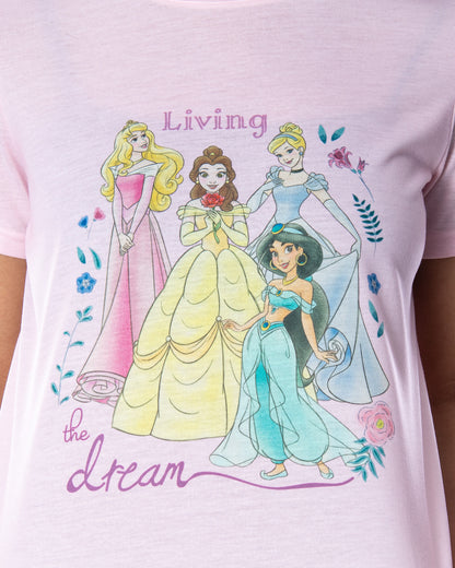 Disney Princess Women's Living The Dream Shirt and Shorts Loungewear Pajama Set