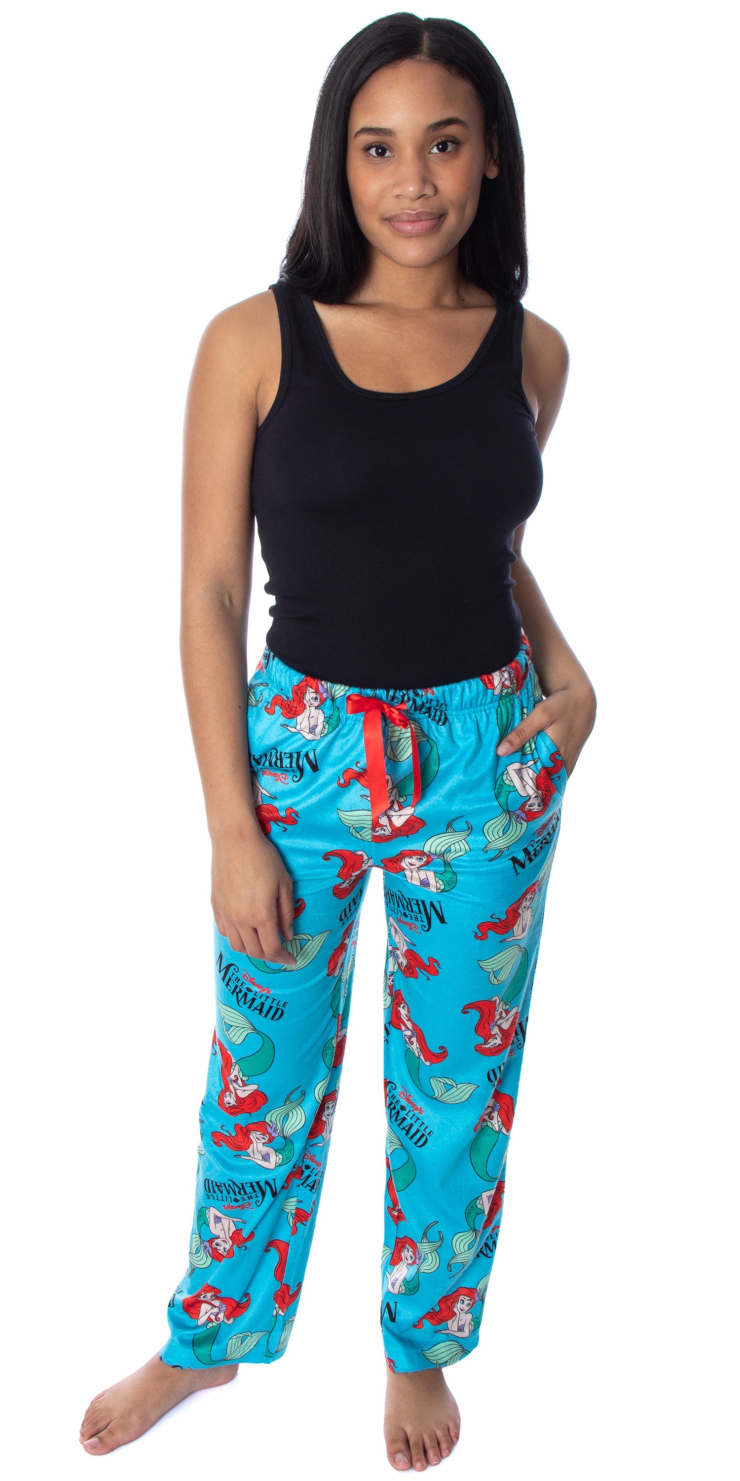 Disney Women's Little Mermaid Ariel Fleecy Soft Loungewear Sleep Pajama Pants