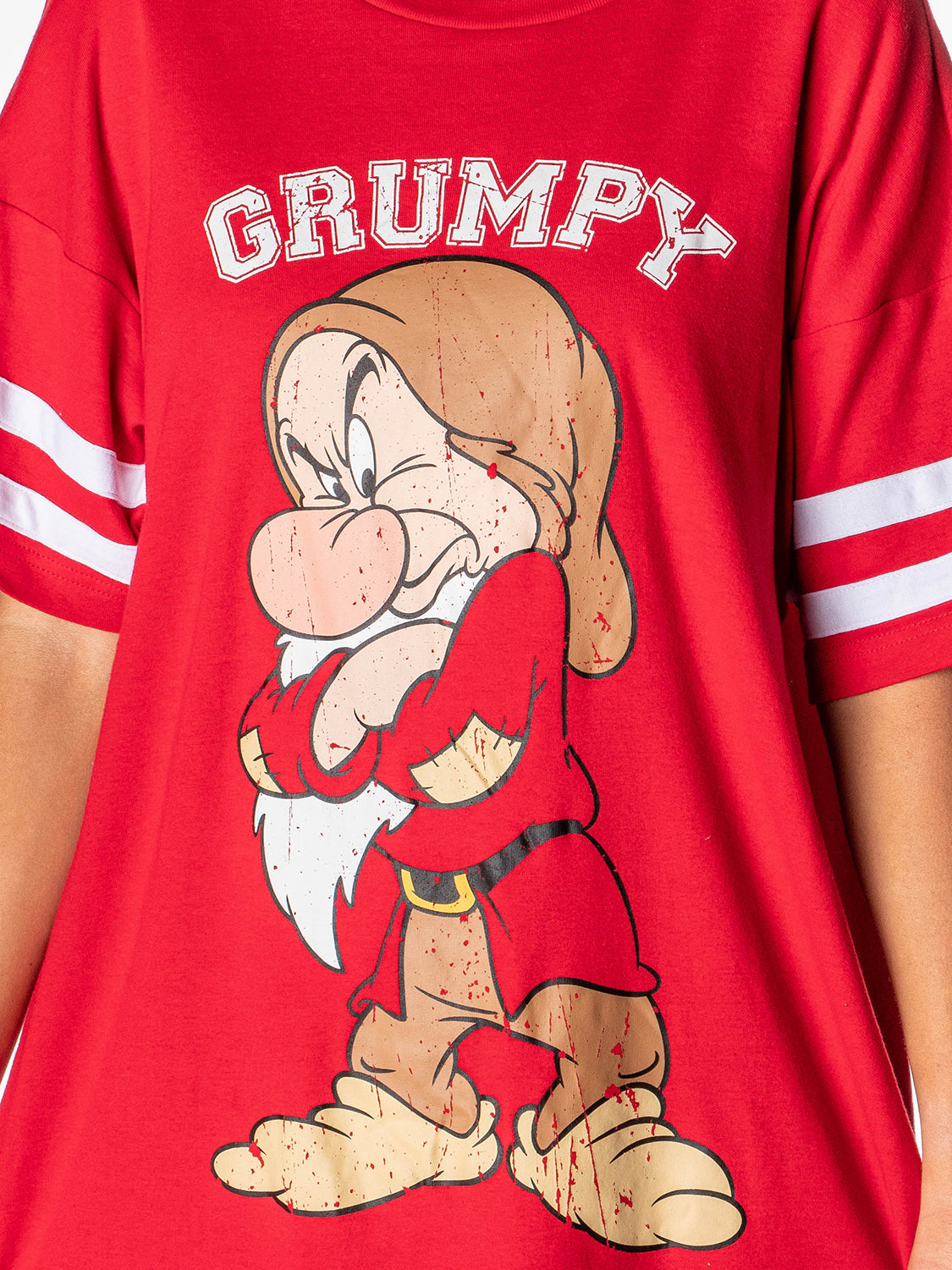 Disney Womens Varsity Tee Football Oversized Night Shirt Grumpy Nightgown