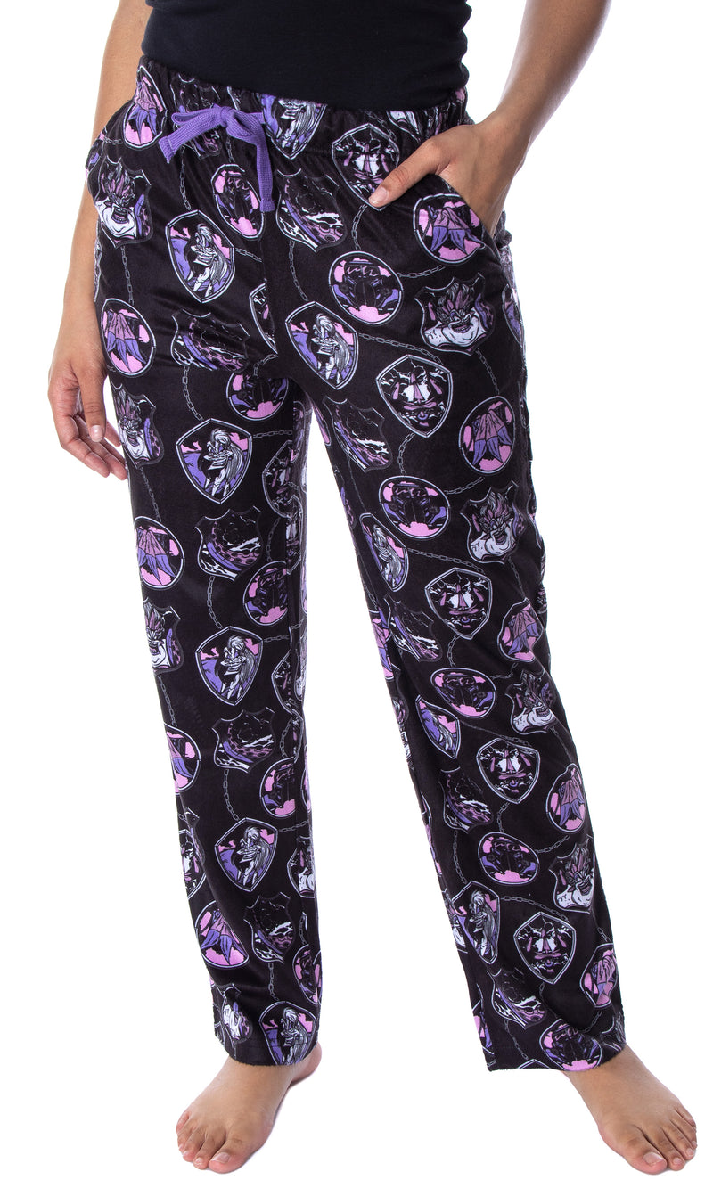 Disney Villains Women's Ursula And Cruella de Vil Smooth Fleece Sleep Bottoms Lounge Pajama Pants