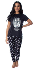 Disney Villains Women's Bad Girls Club 2 Piece Shirt And Pants Jogger Style Pajama Set
