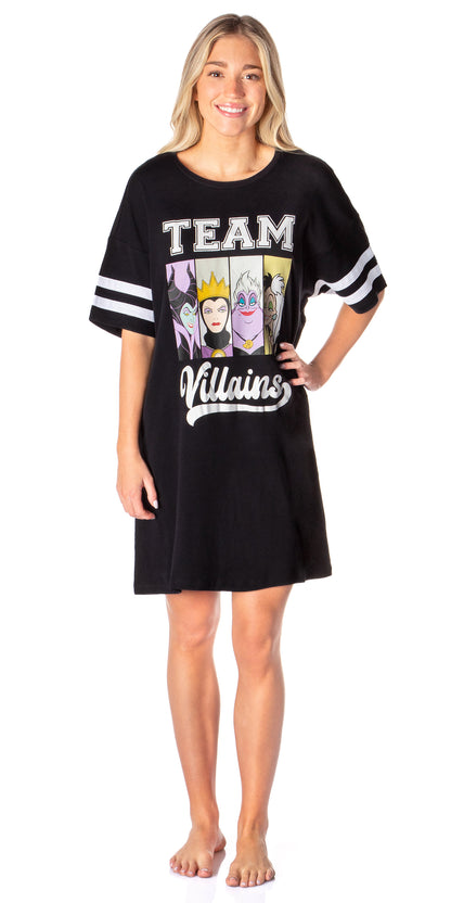 Disney Womens Team Villains Varsity Football Tee Oversized Night Shirt Ursula Nightgown