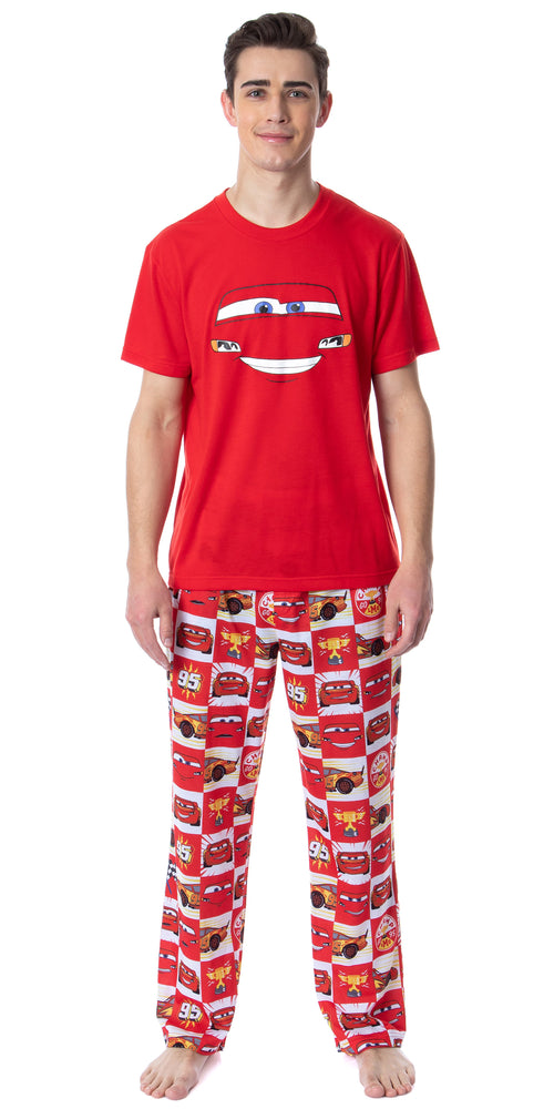 Disney Mens' Cars Movie Film Lightning McQueen Sleep Pajama Set