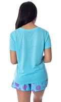 Disney Women's Monsters Inc. Sulley Shirt Top and Sleep Shorts Loungewear 2 Piece Pajama Set