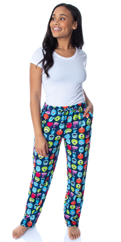 Disney Women's Monsters Inc. Allover Character Heads Loungewear Sleep Pajama Pants