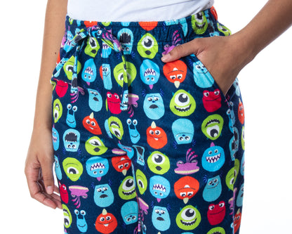 Disney Women's Monsters Inc. Allover Character Heads Loungewear Sleep Pajama Pants