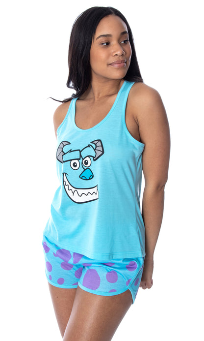 Disney Women's Monsters Inc. Sulley Racerback Tank Top and Shorts Loungewear Pajama Set