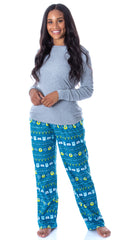 Disney Womens' Monsters Inc Sulley and Mike Ugly Sweater Pajama Pants