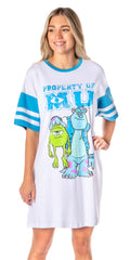 Disney Womens Monsters University Varsity Football Tee Oversized Night Shirt Mike Sulley Nightgown