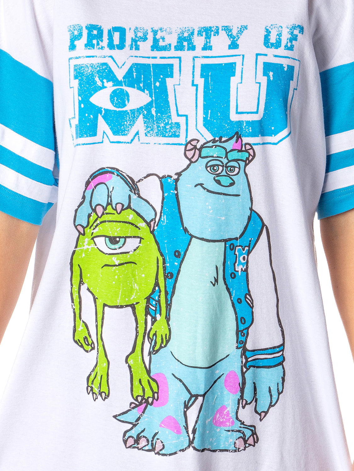 Disney Womens Monsters University Varsity Football Tee Oversized Night Shirt Mike Sulley Nightgown