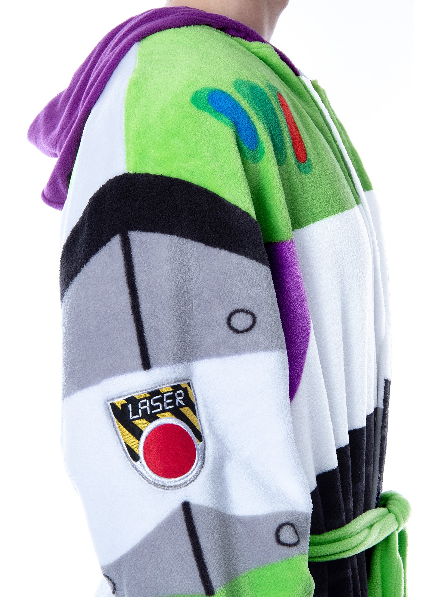 Disney Men's Toy Story Buzz Lightyear Costume Ultra-Soft Fleece Plush Hooded Robe Bathrobe