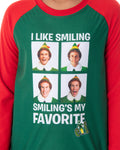 Elf The Movie Boys' Buddy I Like Smiling, Smiling's My Favorite Raglan Shirt And Pants 2 Piece Pajama Set
