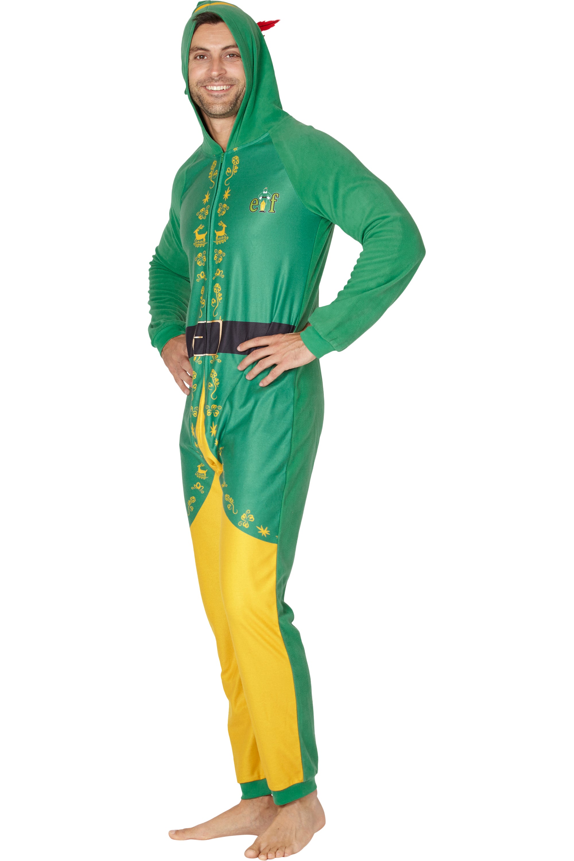 INTIMO Elf The Movie Mens Buddy The Elf One Piece Costume Pajama Set