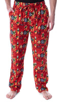 Elf The Movie Men's Cotton Headed Ninny Muggins Allover Holiday Christmas Film Loungewear Pajama Pants