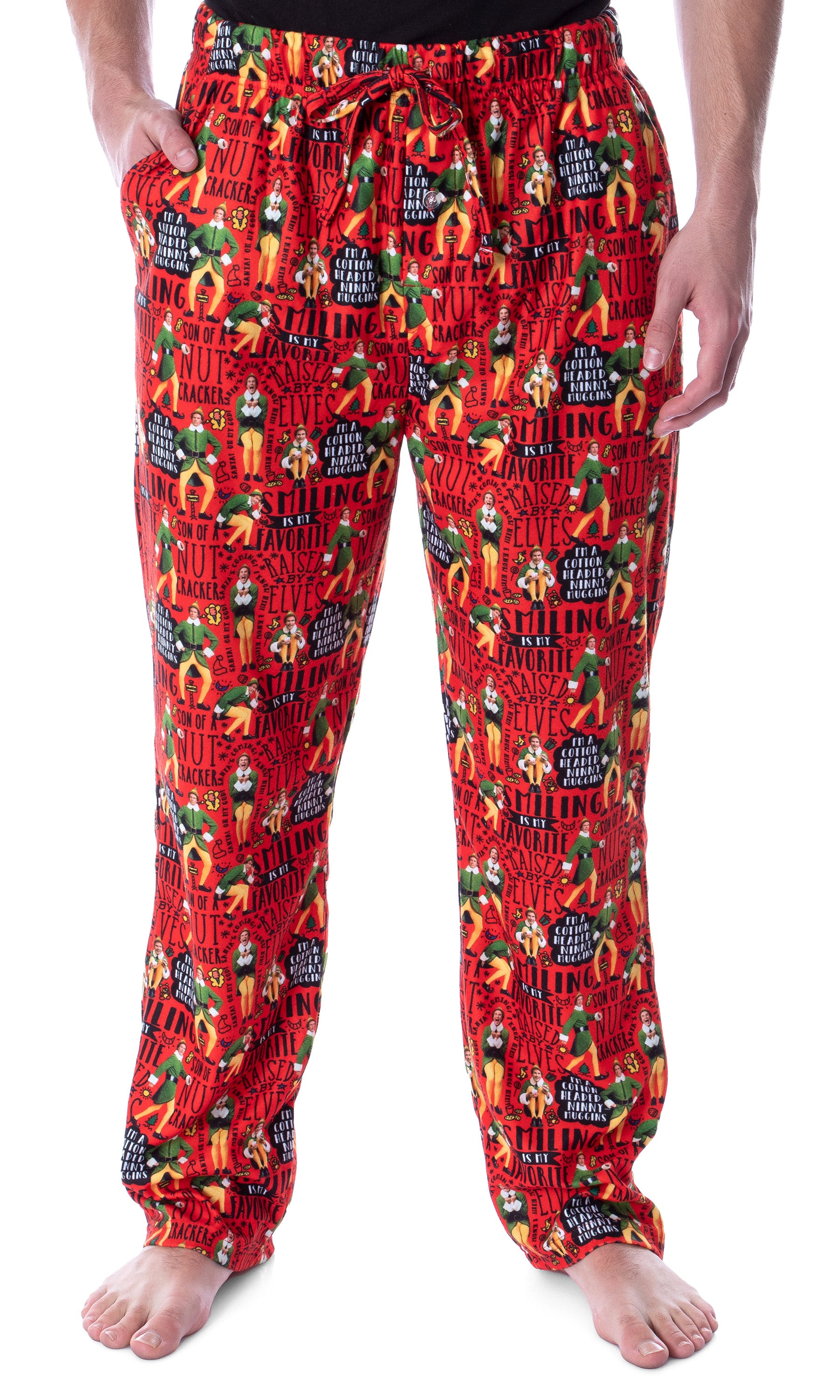 Elf The Movie Men's Cotton Headed Ninny Muggins Loungewear Pajama Pants (MD)