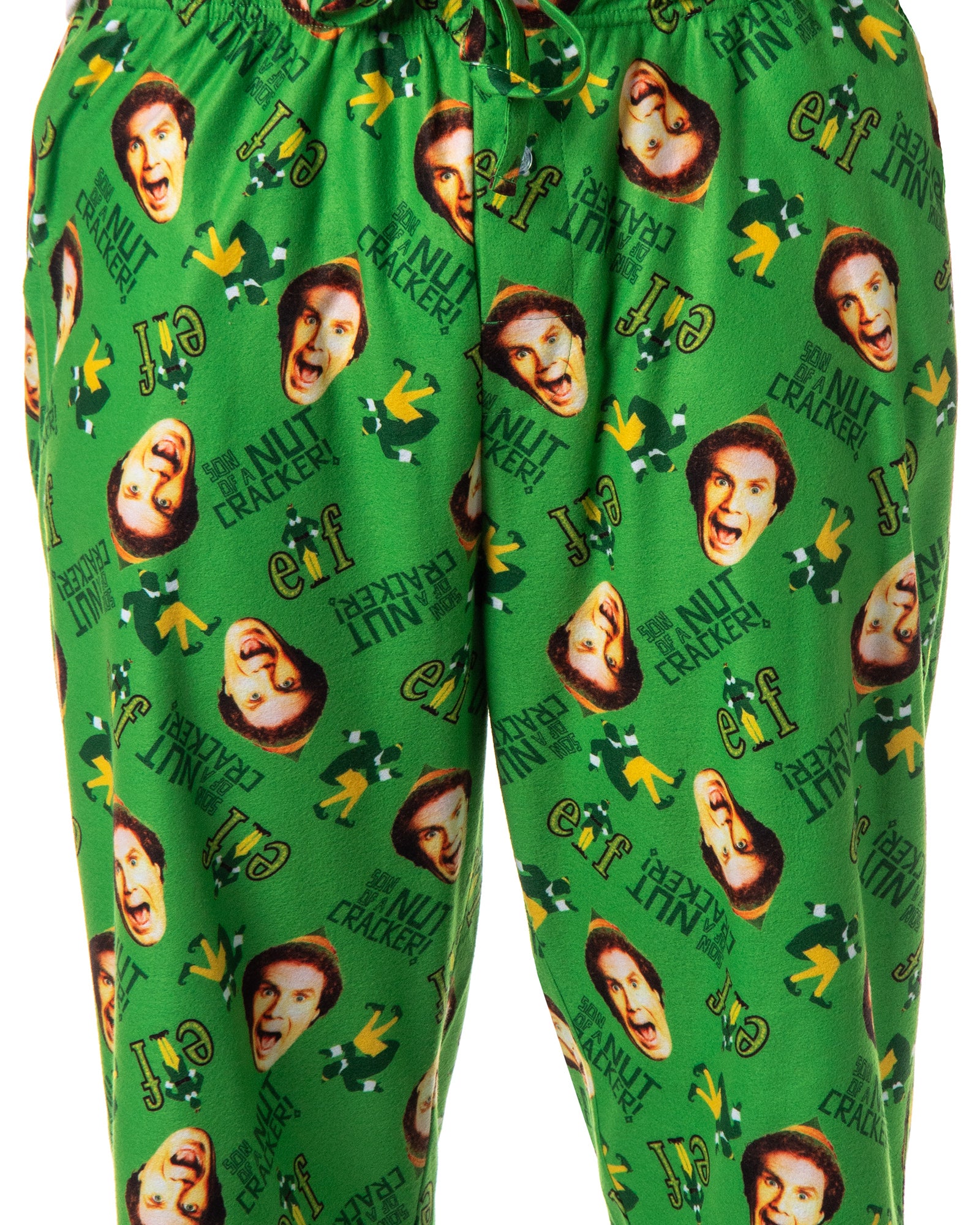 Elf The Movie Mens' Son of a Nutcracker! Tossed Film Sleep Pajama Pants (Medium)