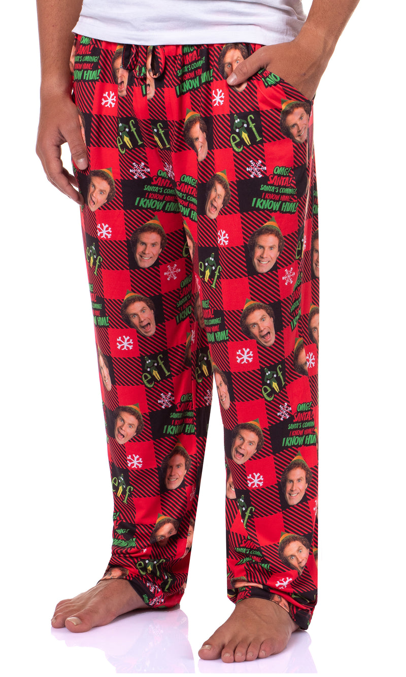 Elf The Movie Men's Santa's Coming! Christmas Tossed Sleep Pajama Pants For Adults