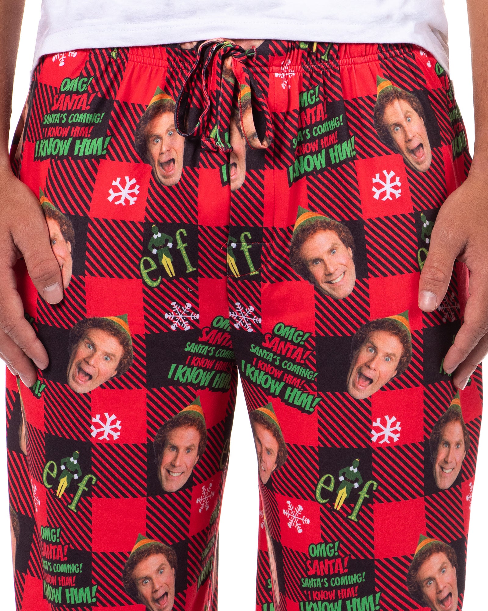 Elf The Movie Men's Santa's Coming! Christmas Tossed Sleep Pajama Pants