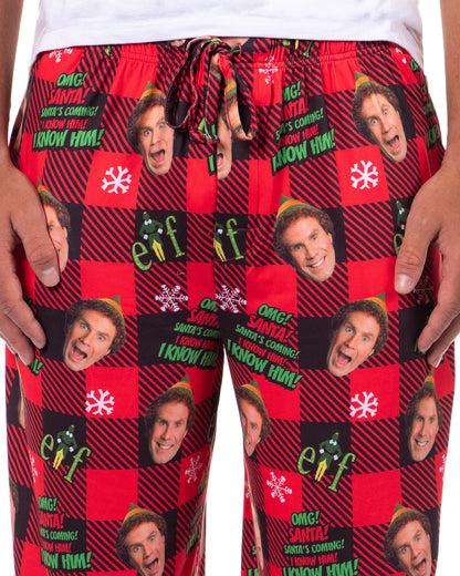 Elf The Movie Men's Santa's Coming! Christmas Tossed Sleep Pajama Pants