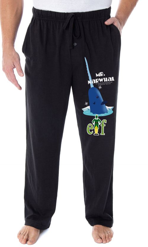 Elf The Movie Men's Mr. Narwhal And Buddy The Elf Logo Loungewear Sleep Bottoms Pajama Pants