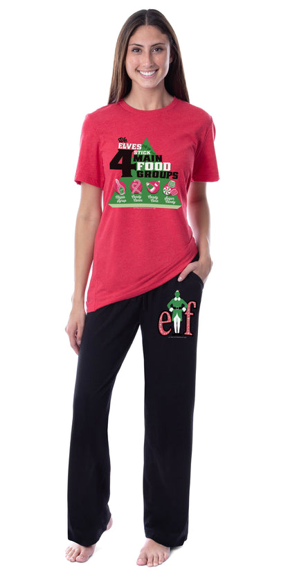 Elf The Movie Womens' Buddy Elves Four Main Food Groups Sleep Pajama Set