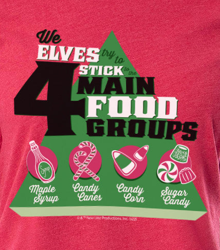 Elf The Movie Womens' Buddy Elves Four Main Food Groups Sleep Pajama Set