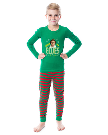 Elf Pajamas Matching Family Buddy Raised by Elves Tight Fit Sleep Set