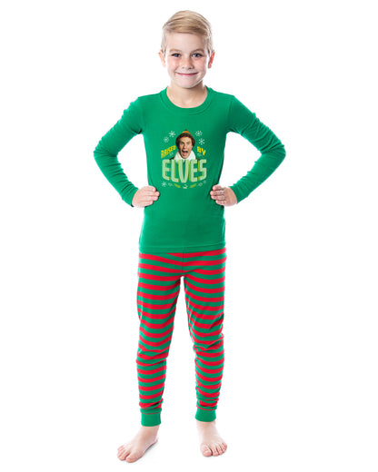 Elf Pajamas Matching Family Buddy Raised by Elves Tight Fit Sleep Set