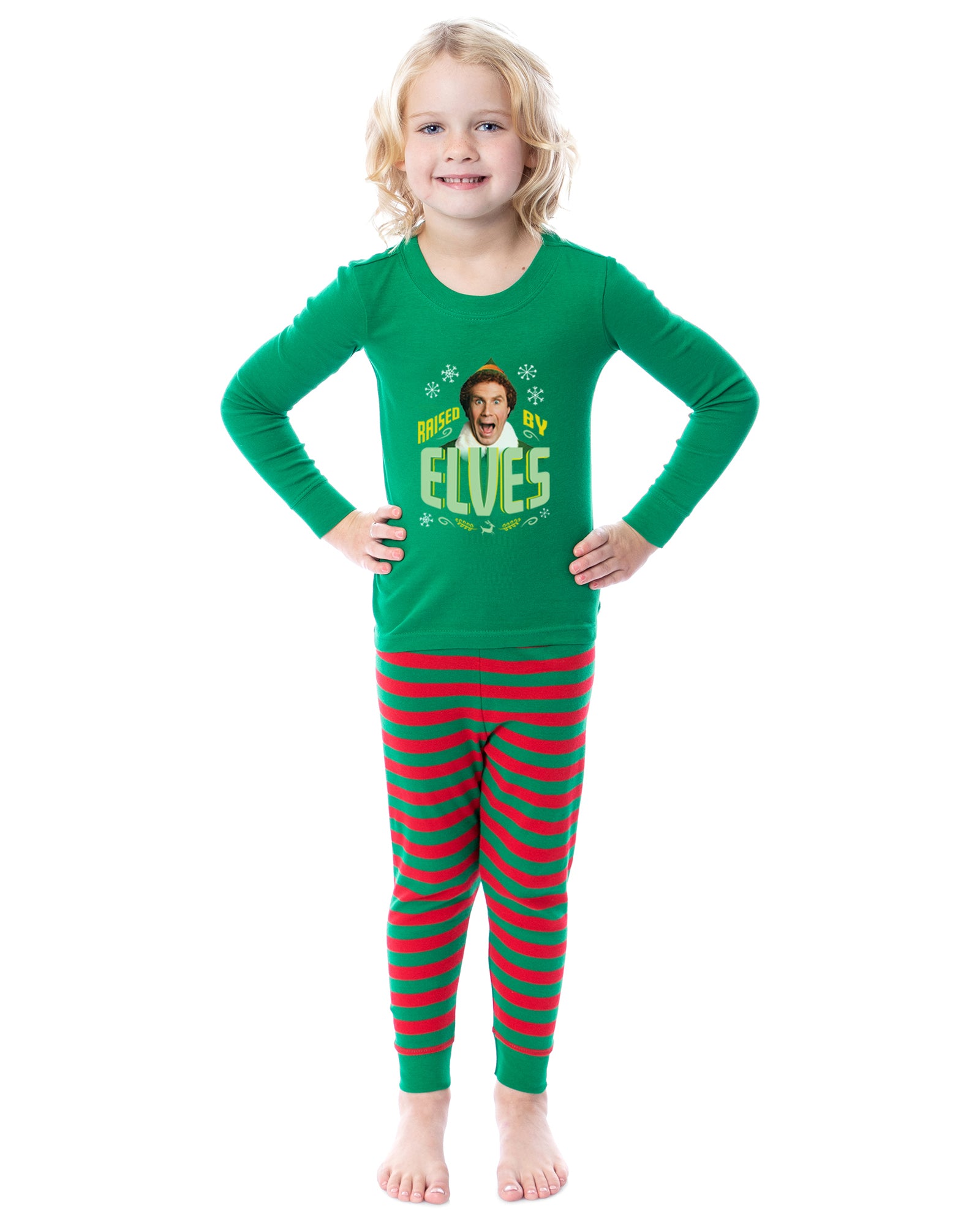 Elf Pajamas Matching Family Buddy Raised by Elves Tight Fit Sleep Set