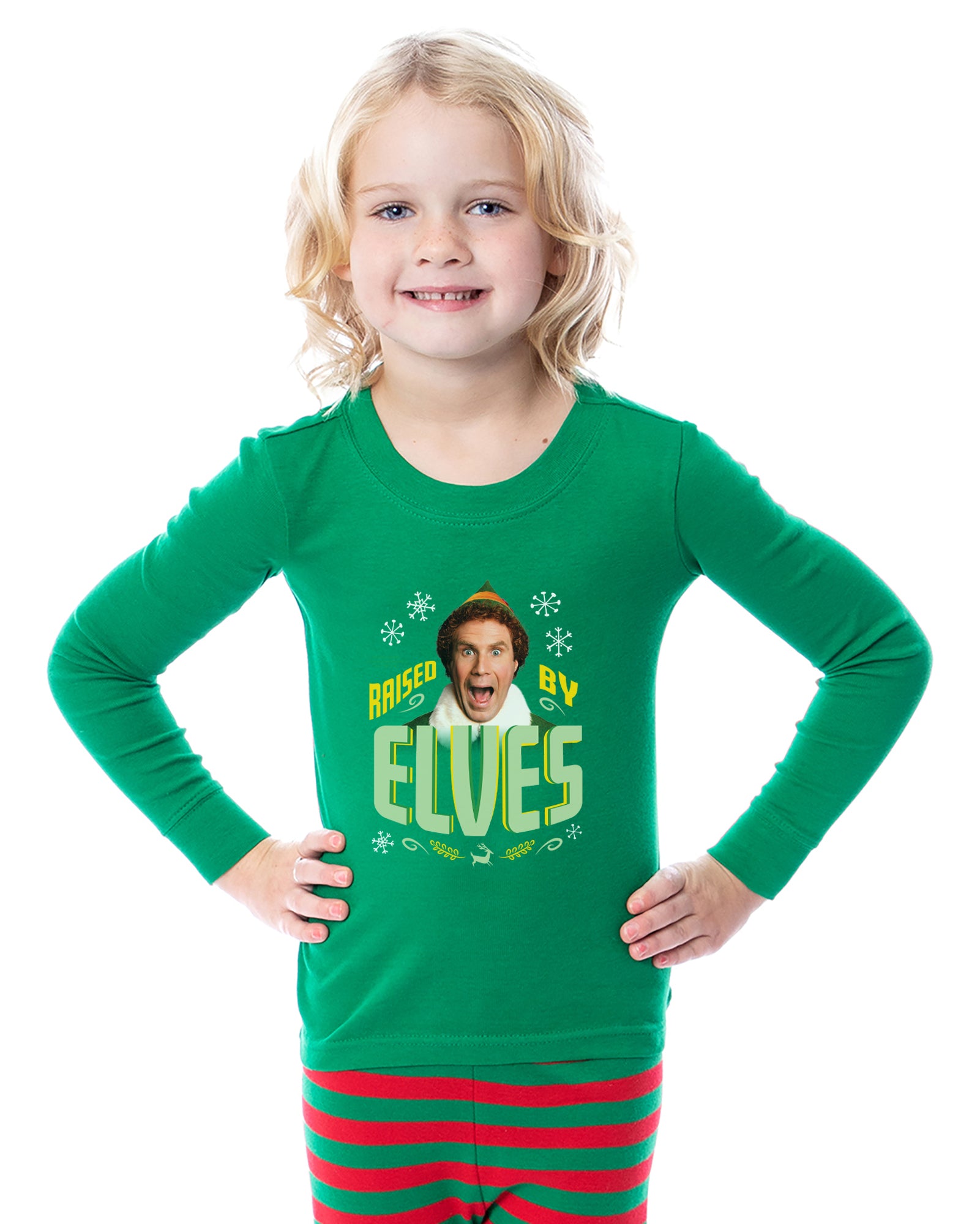 Elf Pajamas Matching Family Buddy Raised by Elves Tight Fit Sleep Set